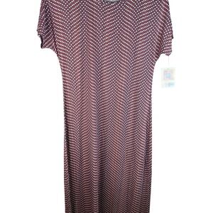Merona Tunic 3/4 Sleeve Poly Satin Multi-Color‎ dress Size M LONG